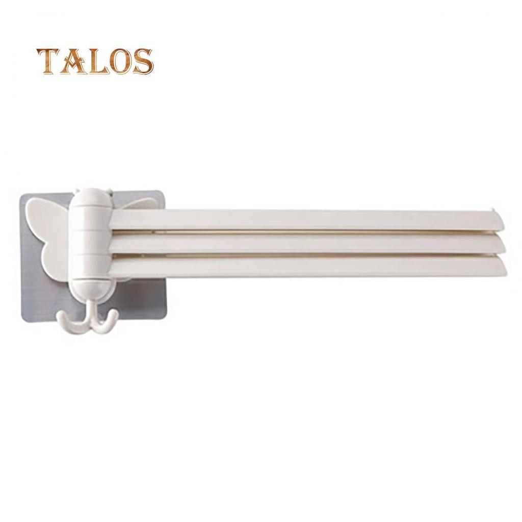 Organizer Wall Kitchen Towel Bathroom Mount Folding Hanger Rotating Hook Rack Bathroom Items