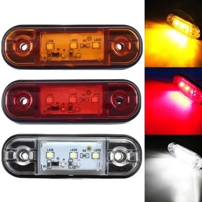 1PCS 12V 24V 3 LED Car External Side Marker Warning Light Oval Clearance Signal Trailer Truck Lamp Accessories