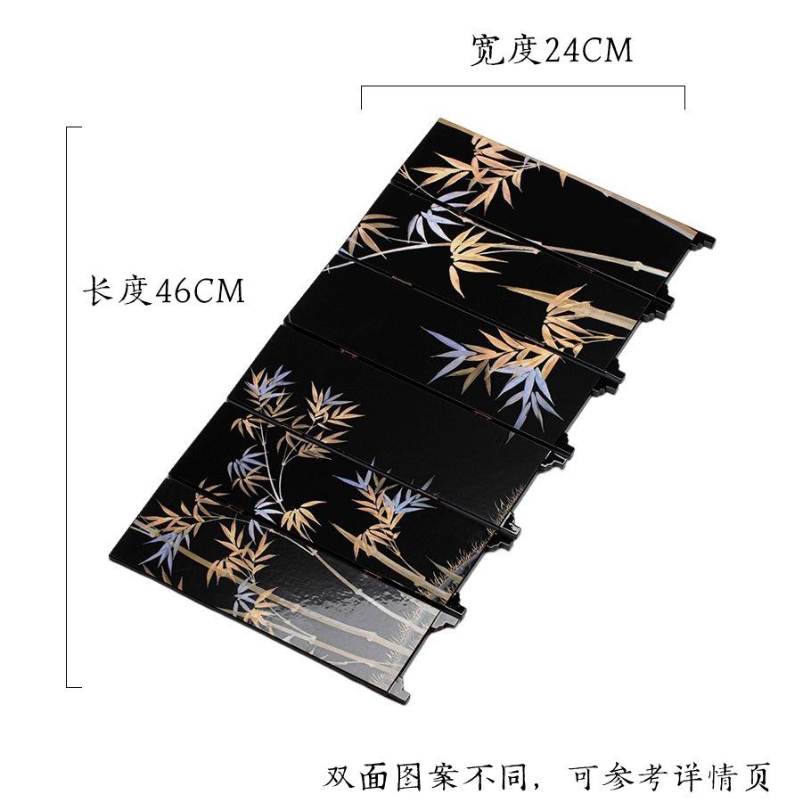 Tea table double-sided small screen ornament Chinese style retro tea table lacquerware wood ornament tea ceremony accessories