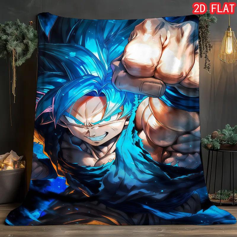 Dragon Ball Anime Flannel Blanket Soft Warm Lightweight Throw for Bed Sofa Bedroom Living Room Home Decor THW