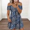 Damen ärmelloses Trägerkleid Übergröße Frischer botanischer Druck Lockerer Urlaubs-Sonnenkleid