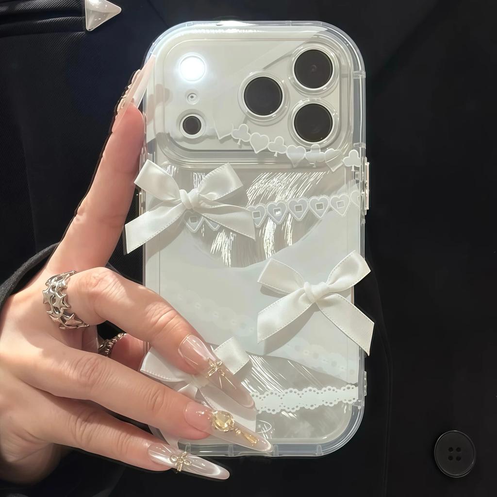 White lace butterfly suitable for oppo/VIVOS30 mobile phone case Y200 creative RENO14/Xiaomi protective case