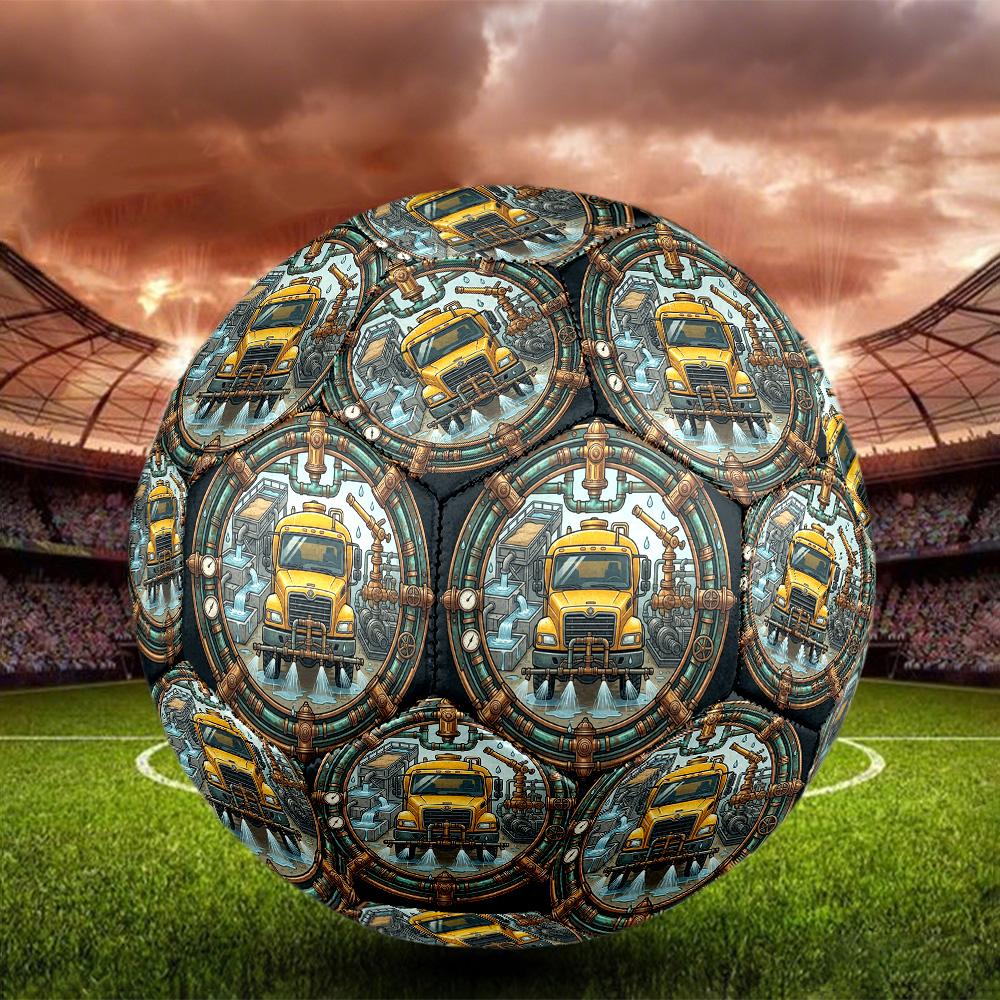 Industrial Water Treatment Truck Round Football Size 5 Adult Ball Suitable for Training Matches and Outdoor Team.