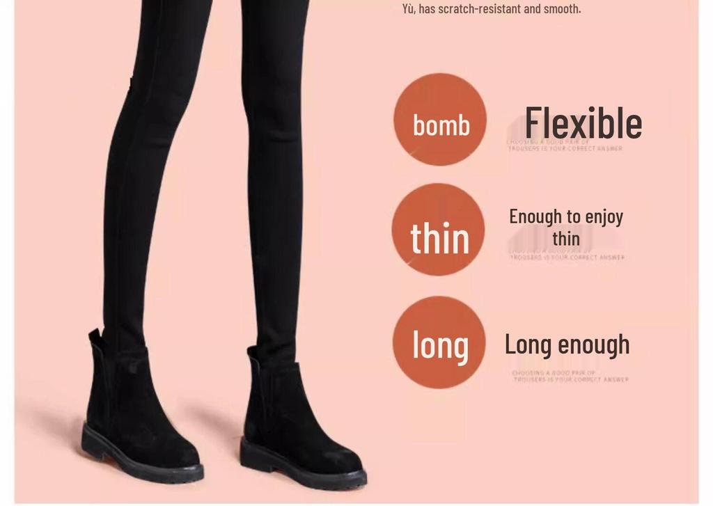 Women's High Waist Black Slimming Leggings, Plus Size Pencil Skinny Pants for Spring and Autumn