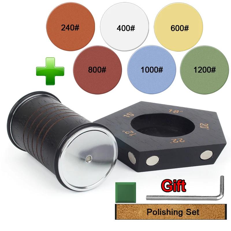 Rollers Sharpening Stone DIY Knife Sharpener Solid WoodKnives Grinding System 12/15/18/20/22° Bear Metals Diamond Whetstone Tool