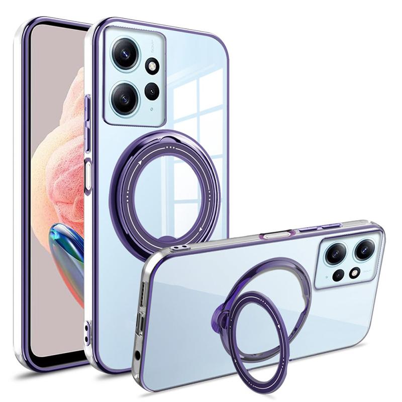 

Прозрачный мягкий чехол с блестящим кольцом для Xiaomi Redmi Note 12 11 Pro 11S 12C A1 10C 9A 9AT Poco X3 NFC X4 X5 Pro 5G 4G для чехла Magsafe For Xiaomi Poco X3 Pro фиолетовый