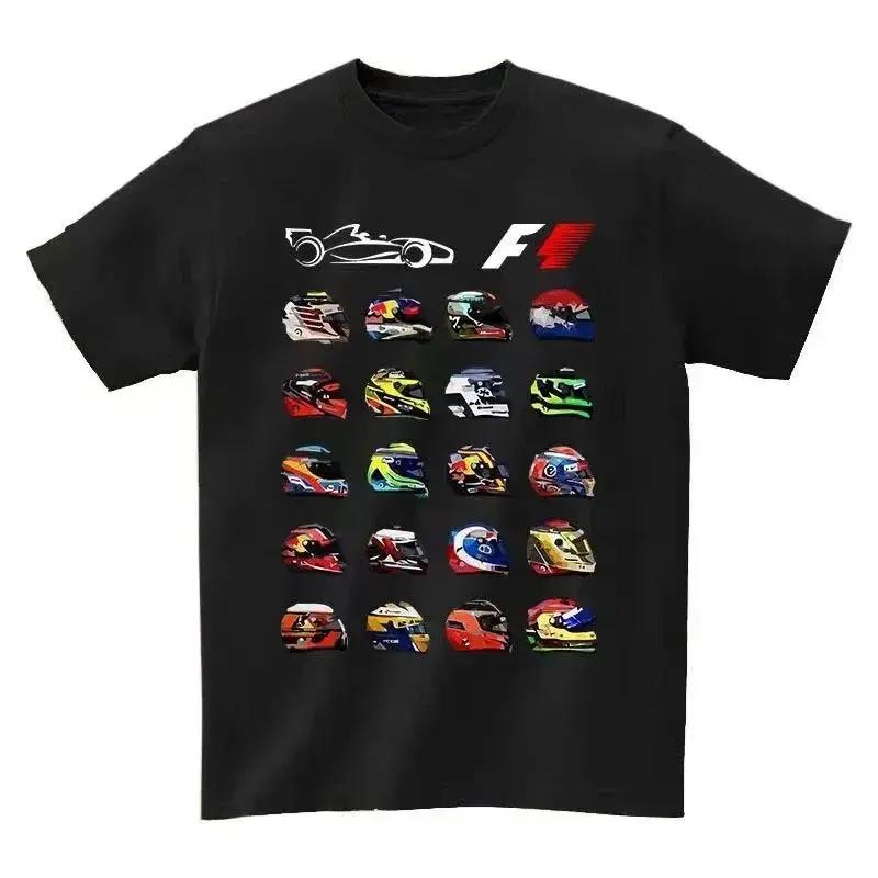 Men's T-Shirt Racing Car Printed Cotton Casual O-Neck Short Sleeve Men's Women's Streetwear Hip Hop Tee Oversize F1 Car Top Tee