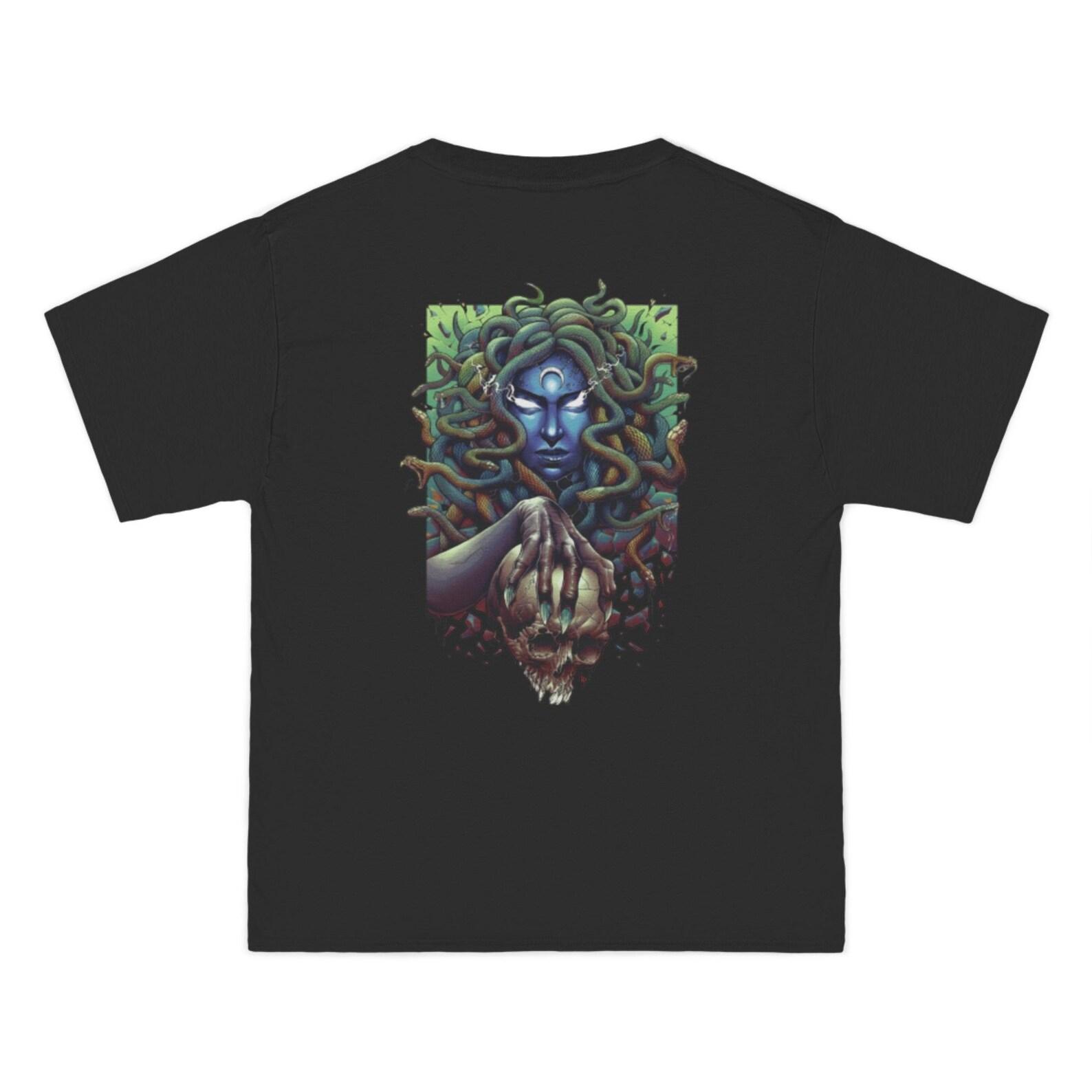 Gorgon Medusa Skull Snake Woman T shirt | Dark Fantasy Gothic Mythology 2XL