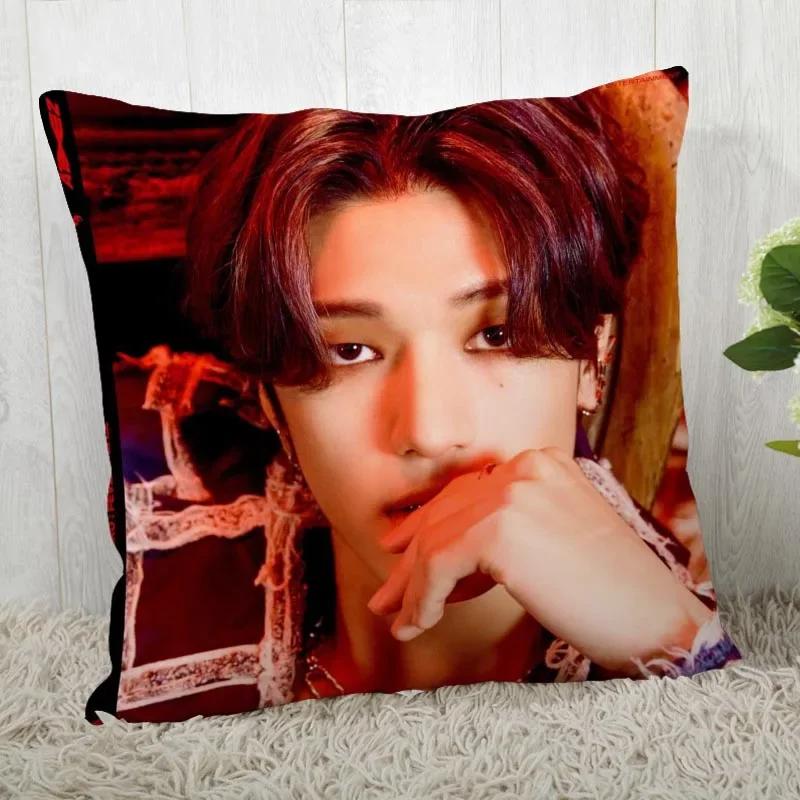 Custom Ateez KPOP Square Pillowcase Custom Zippered Pillow Cover Case 45x45cm(One Side) 04.1