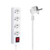 Extension Cord with Grounding and Switch 1.5M 3X1Mm 3 Sockets 10A White