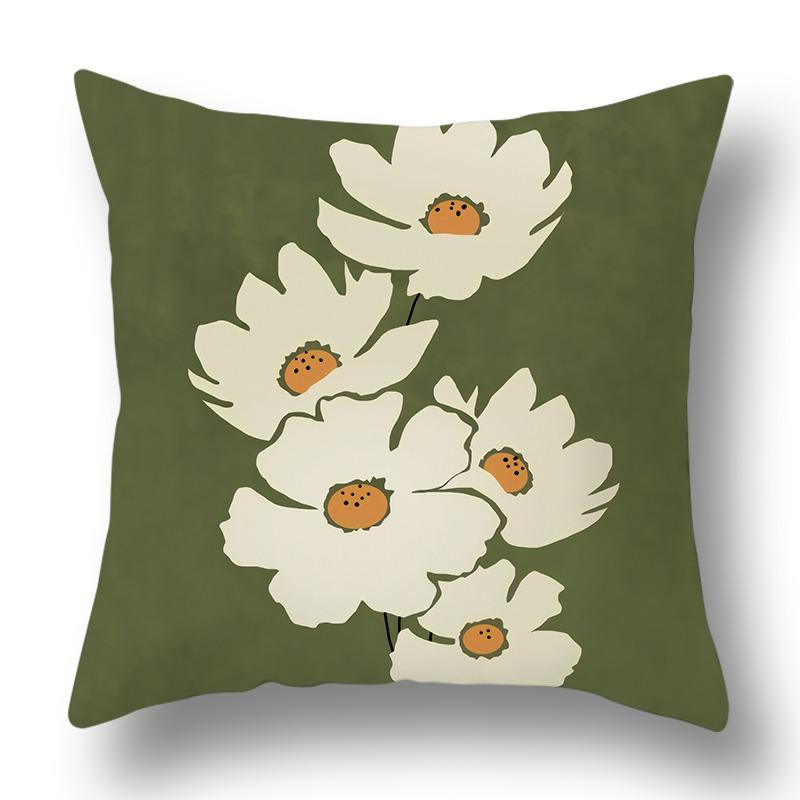 Green Geometric Art Sofa Pillowcase Dormitory Decoration Office Living Room Home Pillowcase