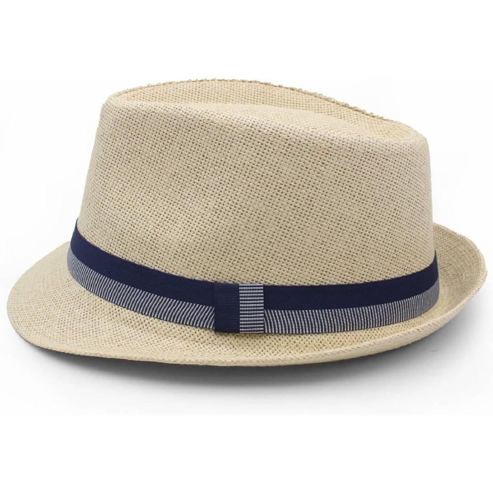 Summer Panama Hat with Short Brim - Unisex Stylish Derby Trilby for Beach Sun Protection