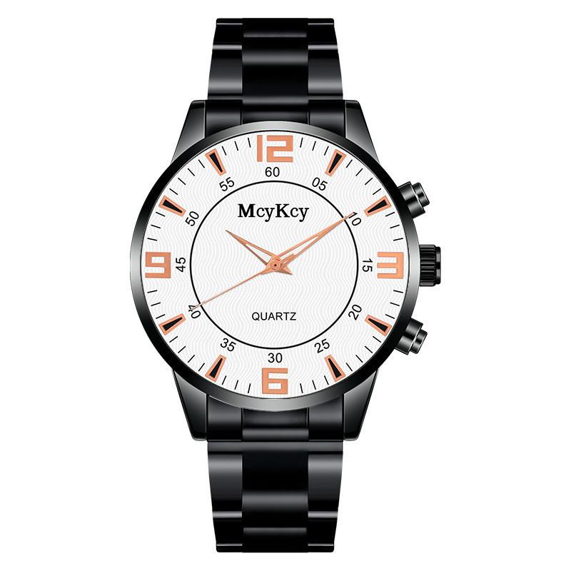 

Minimalist Business Mens Quartz Watch With Steel Band For Office Wear BlackShellWhiteFace