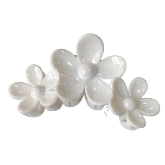 Hair Claw Three-Dimensional Flower Design Large Shark Clip Buns Half-Tied Hair Back Head Hair Claw Commuting Hair Accessories белый