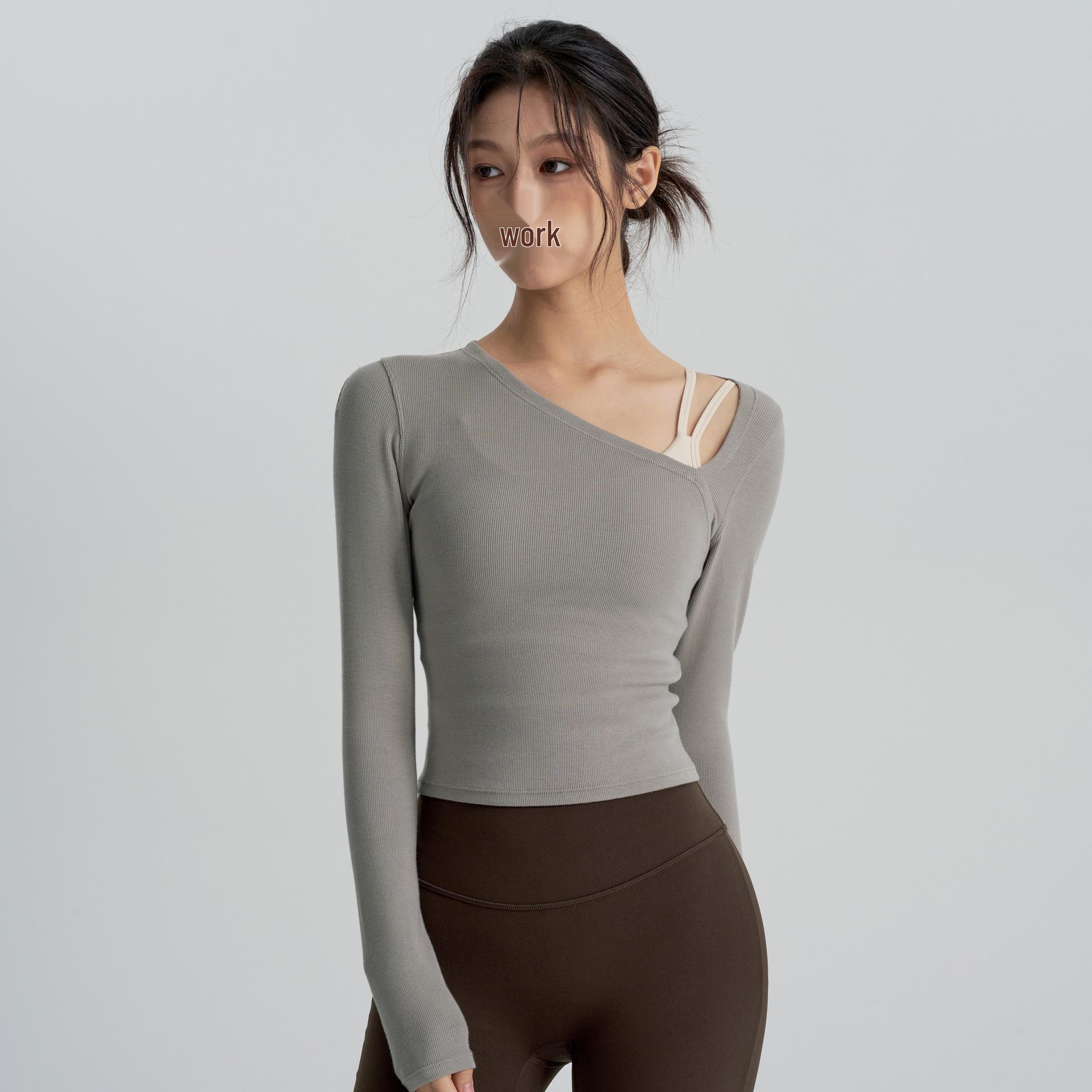 

Трансграничный спортивный топ с длинным рукавом для йоги и бега - Новый осенне-зимний дизайн Small