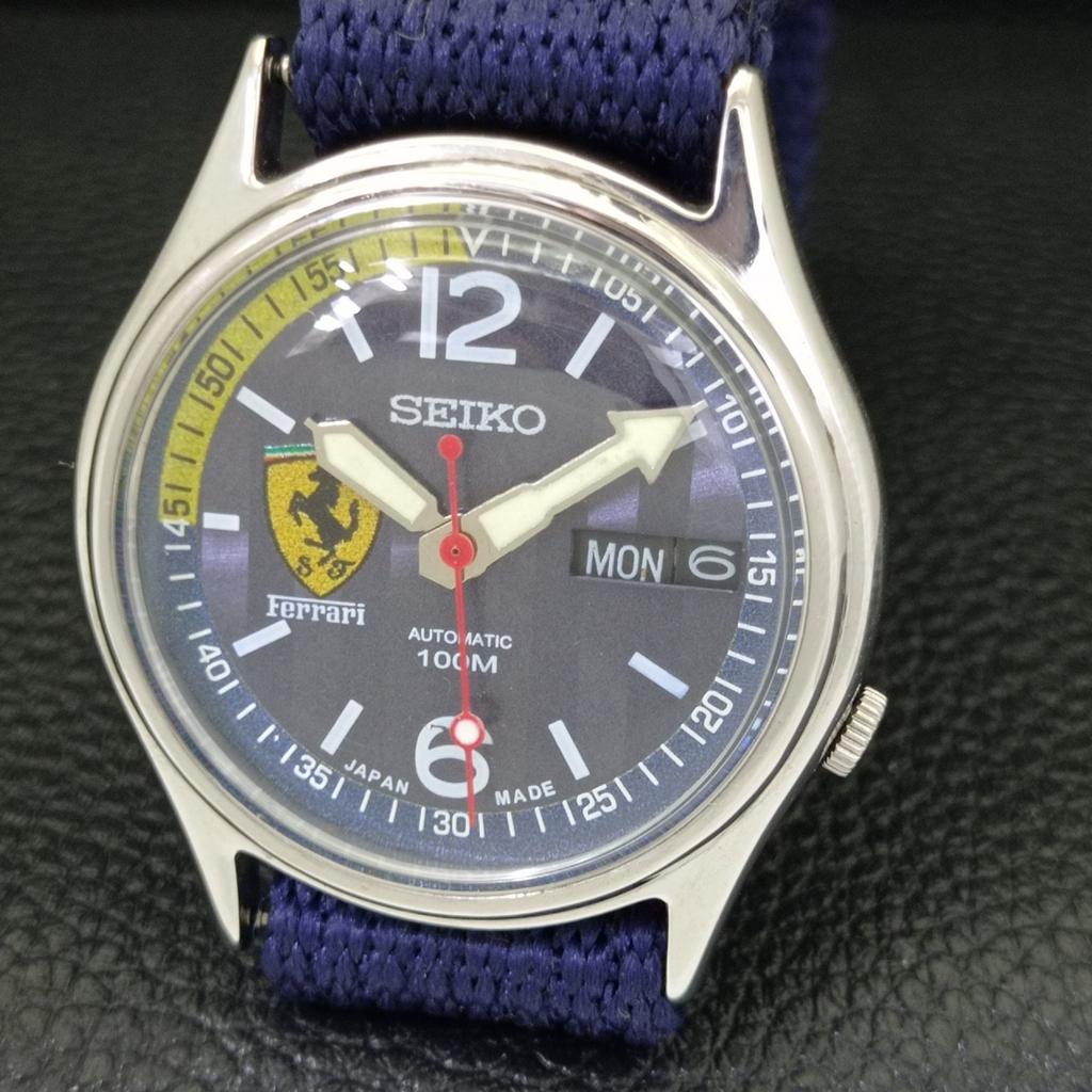JAPAN VINTAGE SEIKO AUTOMATIK 7009A HERREN FERRARI ZIFFERBLATT UHR a700463-5