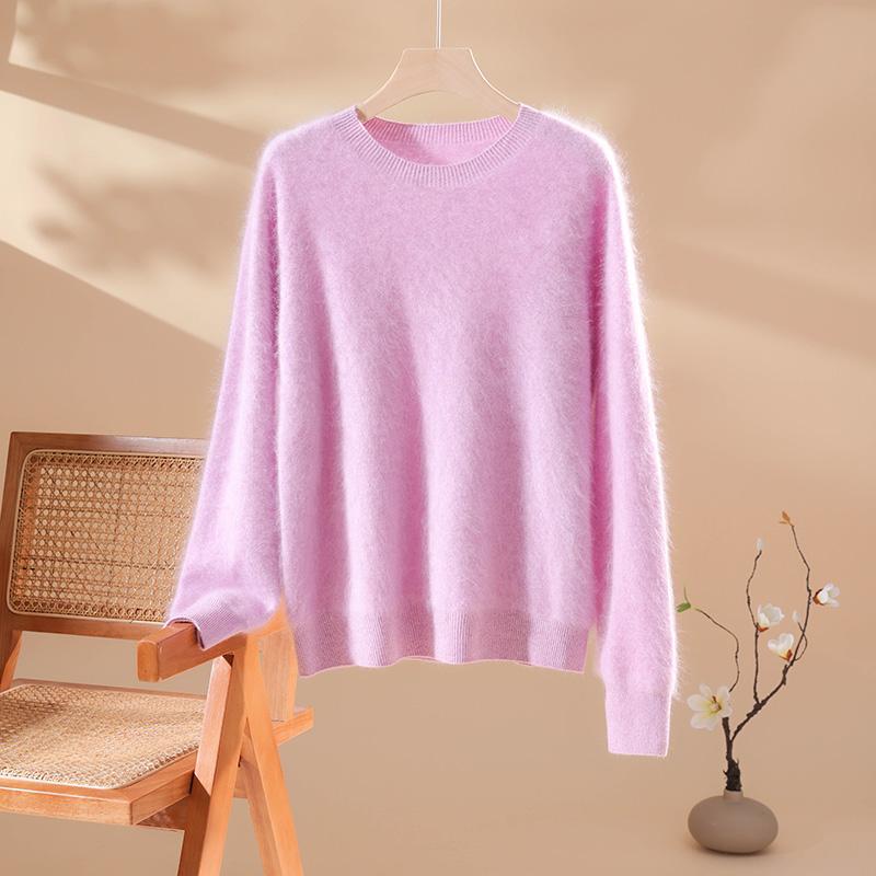 Damski sweter kaszmirowy kaszmir Qinghe 100% kaszmir puszysty ciepły modny szczotkowany