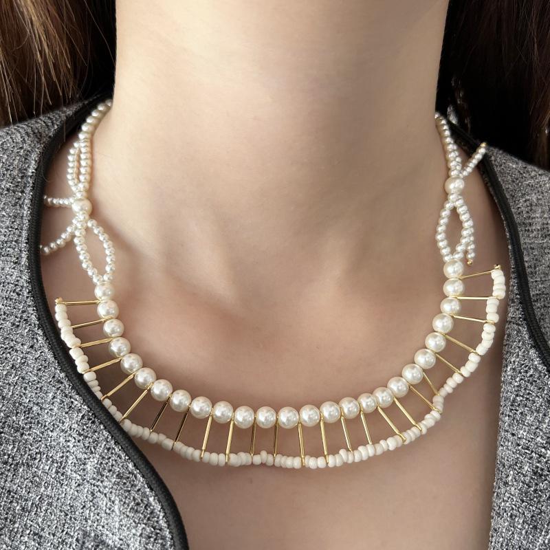 Japanese & Korean High-End Pleated Pearl Necklace: Women's Elegant, Simple, Luxurious Fashion Choker