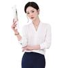Formelles Damen-Anzugset mit V-Ausschnitt Chiffon Weißes Hemd