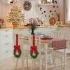 Yousheng 6 Pcs Small Christmas Wreath with Ribbon Artificial Cabinet Wreath with Red Berries Pine Cones for Home Kitchen Window Door Decor