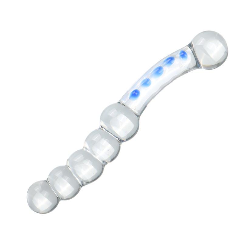 New SM Transparent Glass Bead Anal Plug, Male Prostate Massager, Clitoral Stimulation Vibrator for Women,18+Adult Sex Toys