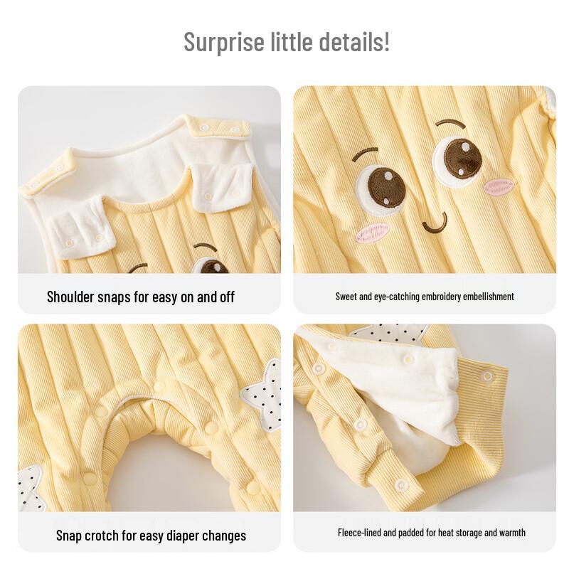 Banxidi Baby Winter Fleece-Lined Jumpsuit