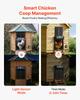 Automatic Chicken Coop Door, DC & Battery Powered Chicken Door with LCD Display, Light Sensor, Timer & Manual Setting, Anti-Pinch Security, Durable