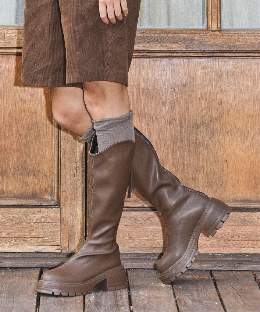 Spur Slouchy Platform Long Boots 6Cm -Ua9054 (3Color)
