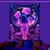 UV Reactive Trippy Girl Galaxy Tapestry 2D Flat Printed Blacklight Peach Skin Wall Hanging Fluorescent Bedroom Dorm Room Decor