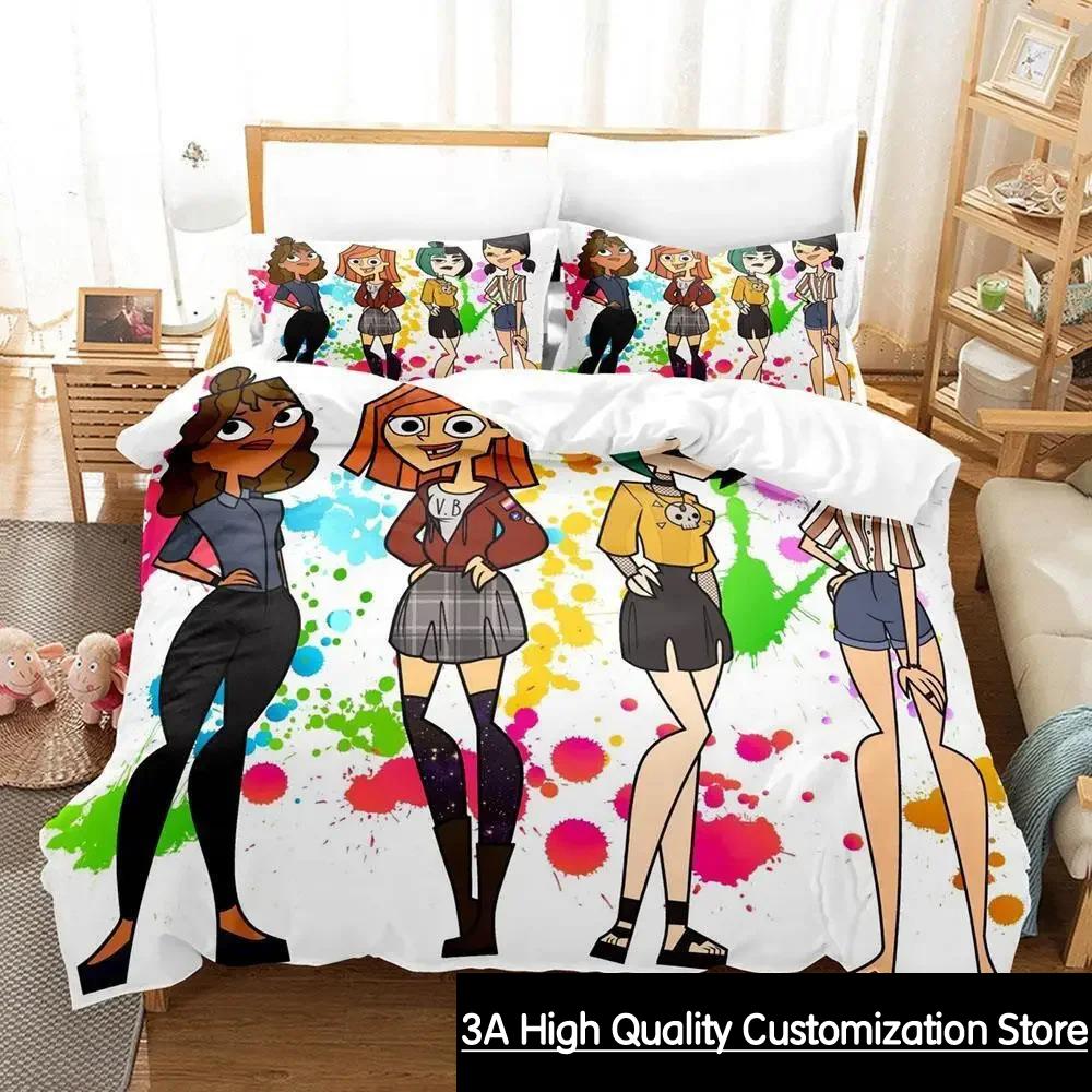 

Comforter New Total Drama Bedding Set Single Twin Full Queen King Size Bed Set Aldult Boys Bedroom S Anime Bed Comforter (quilt)-EU Single(135*200cm)3pcs
