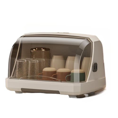 Dustproof Desktop Cup Storage Rack, Cup Holder, Water Cup Storage Cabinet, Shelf, Tea Set, Coffee Mug Storage Box (Gray, XL)