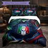 Italy Football Pattern 3 Pieces Bedding Set Soft Microfiber Duvet Cover with Pillow Cases for Bedroom