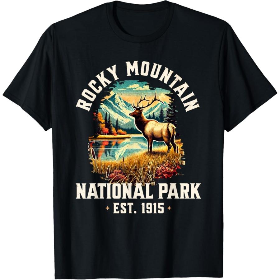 

Retro Rocky Mountains National Park _ Vintage USA T-Shirt XXXXXL чорний