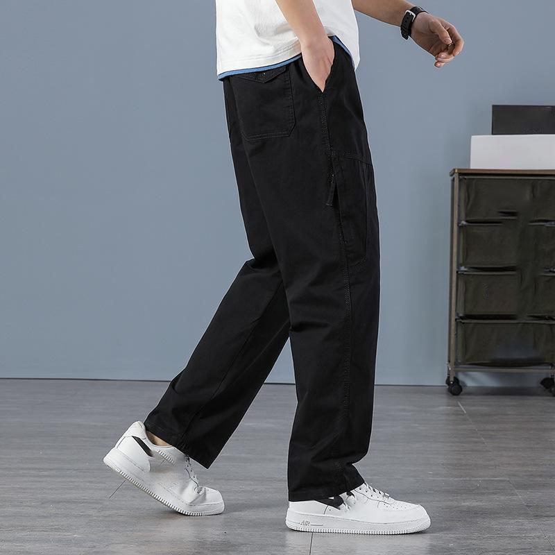 

Мужские брюки повседневные спортивные брюки длинные брюки с эластичным поясом карманы на молнии хлопковые комбинезоны рабочие брюки S чёрный