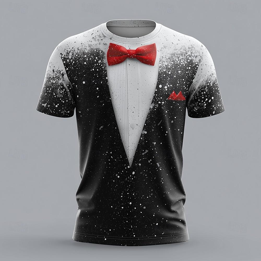 

Christmas Lights Tuxedo 3D T Shirt for Men, Funny Holiday Suit Colorful String Lights, Party Outfit for Ugly Sweater Day or Xmas S