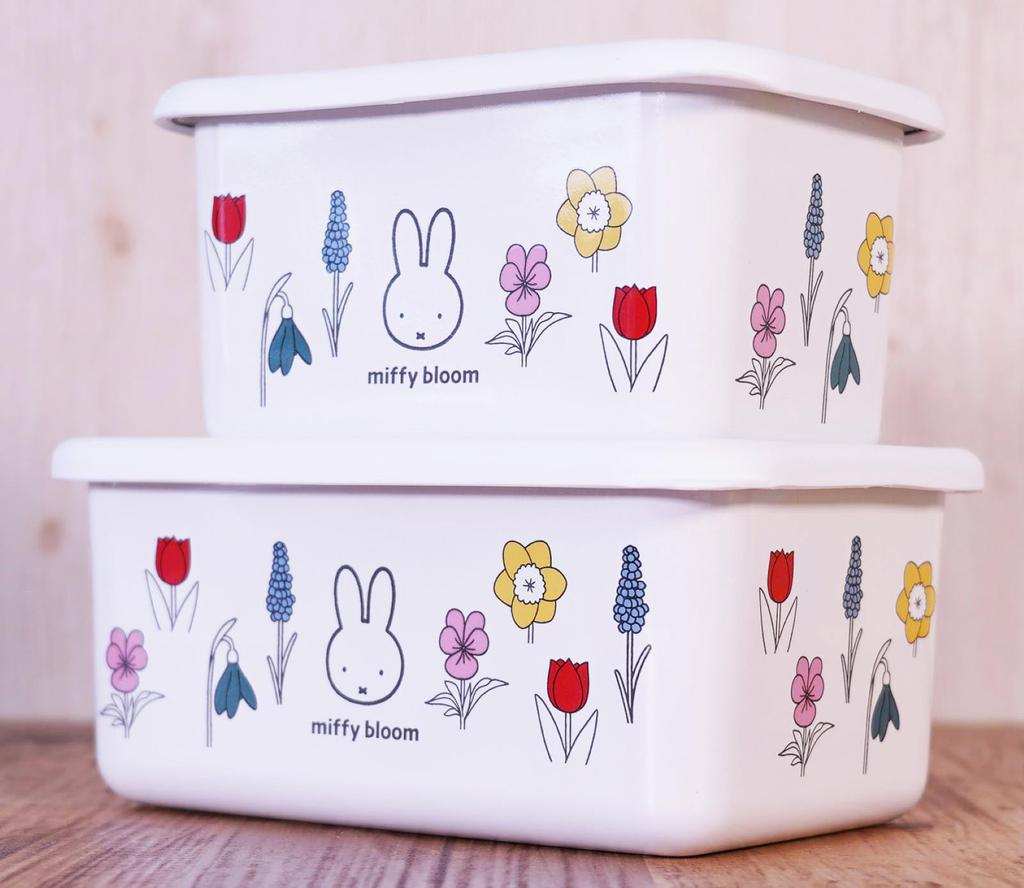 Fuji Enamelware Miffy Bloom Deep Square Small Size Container, MF26-DS