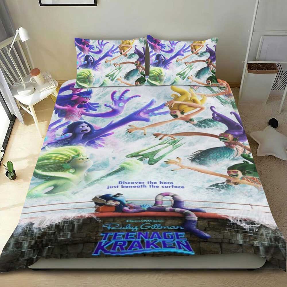 Ruby Gillman Cartoon Duvet Cover Pillowcase Print Girl Bedding Set For Kids Adults Single Double King Large Size