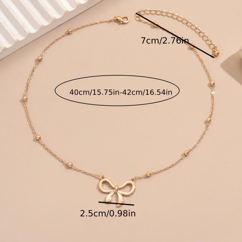 Elegant Minimalist Ball Bow Pendant Necklace, Perfect Gift for Friends