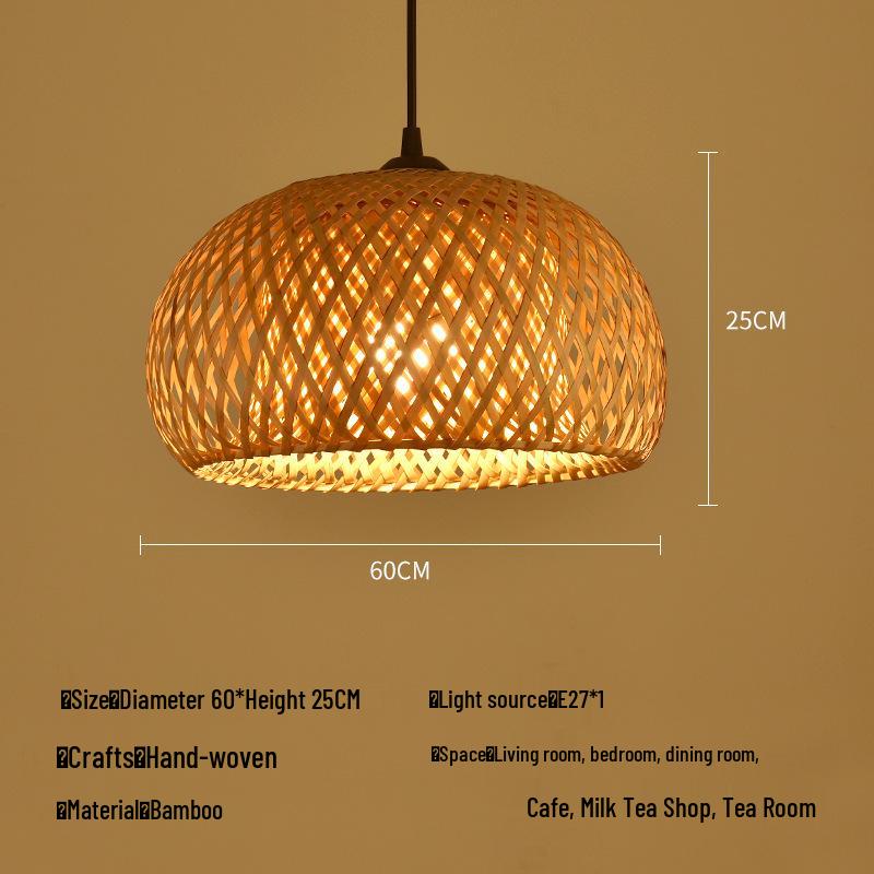 A8L Bamboo Pendant Lamp: New Chinese Zen Style, Rattan Woven Design, Ideal for Tea Rooms, Dining Areas & Teahouses with Japanese Antique Touch.