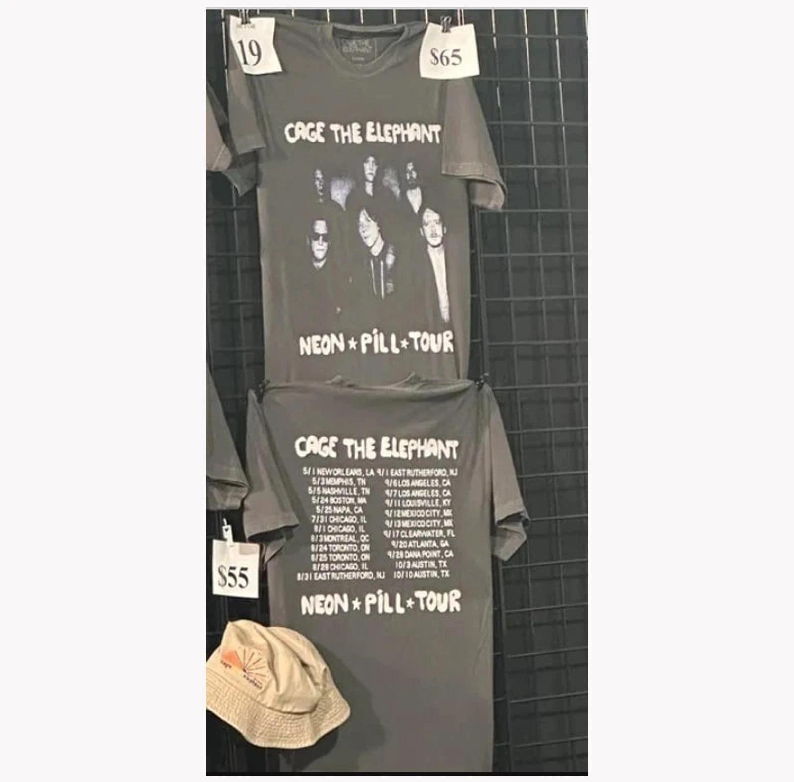 Cage The Elephant Neon Pill Tour 2025 100% Cotton T-shirt Mens Womens Tees Top 3XL