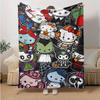 1pc Halloween Collection Hello Kitty Blanket, Seasonal Home Decorative Throw for Room, Living Room, Travel, Camping, Car Blankets, Beach, Office Naps,