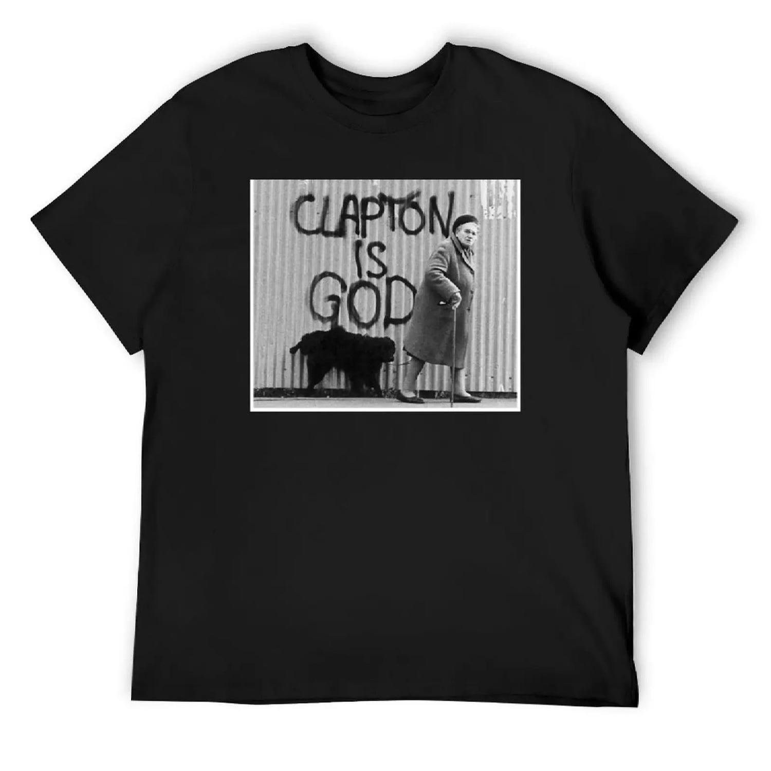Клэптон - Божий Дар Фан Эрик Футболка на заказ корейская мода Роскошные мужские футболки мужчины S чёрный