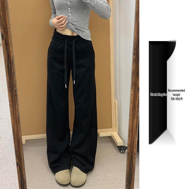

Women s Slimming High-Waisted Dark Blue Velvet Sports Sweatpants (Winter 2025) S