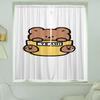 Home Interior Kitchen Curtains for Living Room 2 Pieces Blackout Curtains Door Curtain Cute Animals Partition Bedroom Decoration