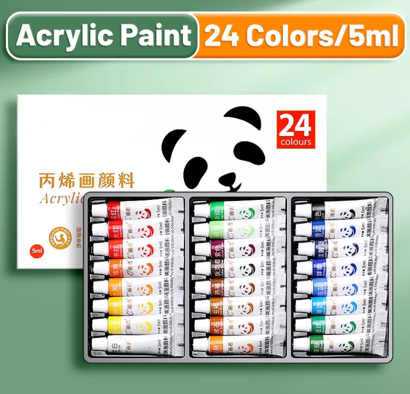Xiaomi 12/24/36 Colors Acrylic Paint Set 5ml/12ml Water-Proof Portable Art Rich Pigments for DlY Craft,Drawing,Painting,Canvas, Rock