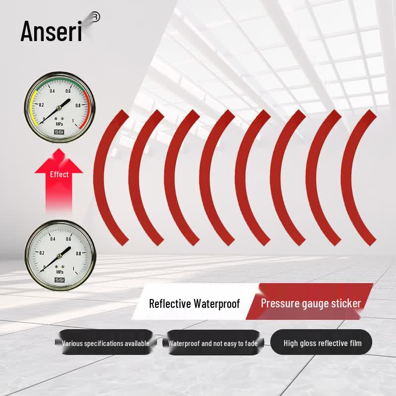 Ansell Reflective Waterproof Pressure Gauge Indicator Sticker, 10cm