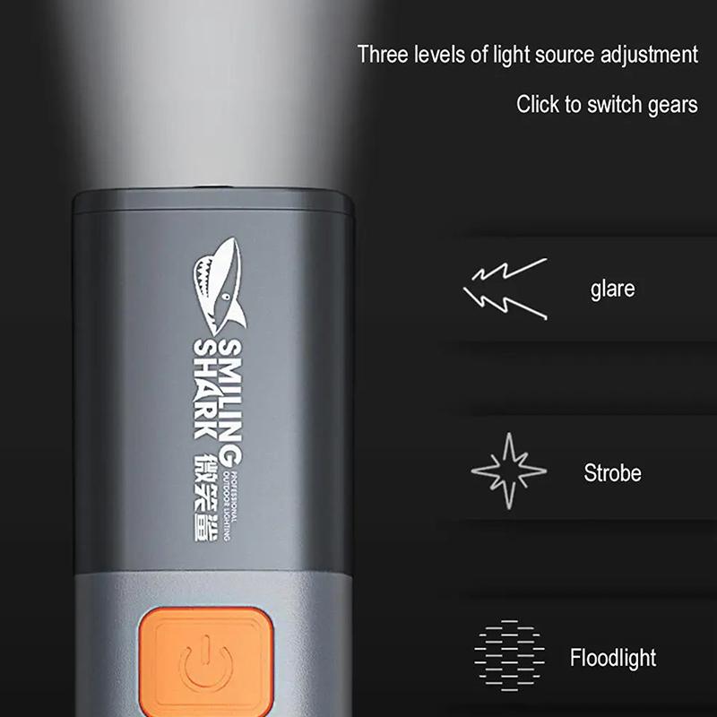Led Torch Light Xpe Super Bright Flashlight With Hook Camping Light Rechargeable Zoomable Waterproof