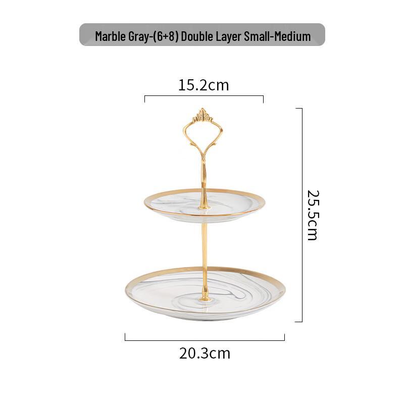 Elegant Marble Pattern Ceramic Fruit Plate