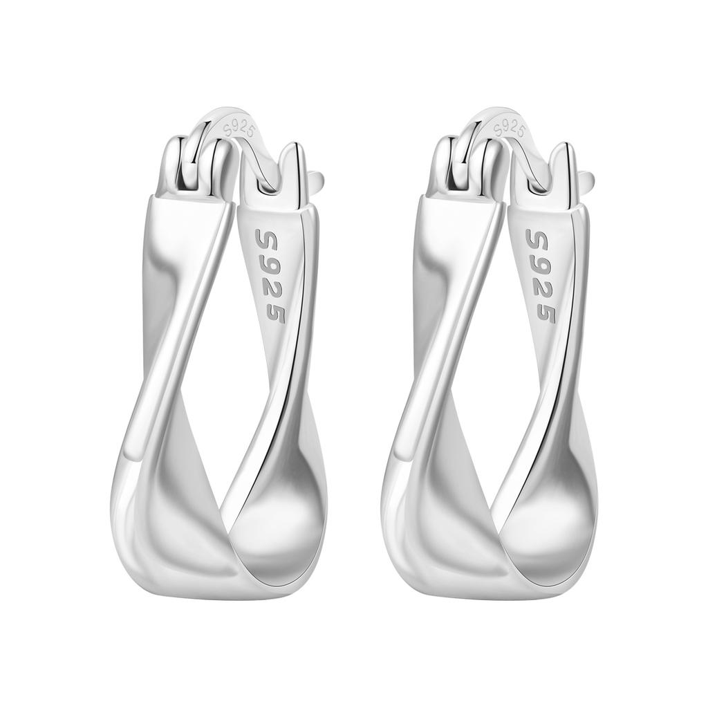 925 Sterling Silver Simple Gold U-shaped Earrings Jewelry Versatile Hoop Earrings for Women Jewelry Fine Birthday Party Gifts