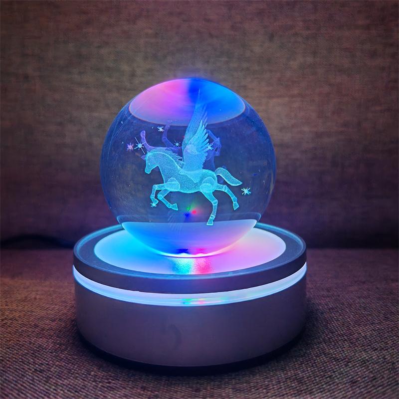 Solar System 3d kristallkula Kristallklot Laser snidad kristallkula med kulstativ Dekorativa planetsfärer Galaxy Födelsedagspresentprydnader